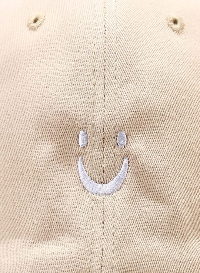 Umeepar Smile Face Baseball Cap for Women Men Adjustable Low Profile Unstructured Cotton Dad Hat (US, Alpha, One Size, Black) - Image 3